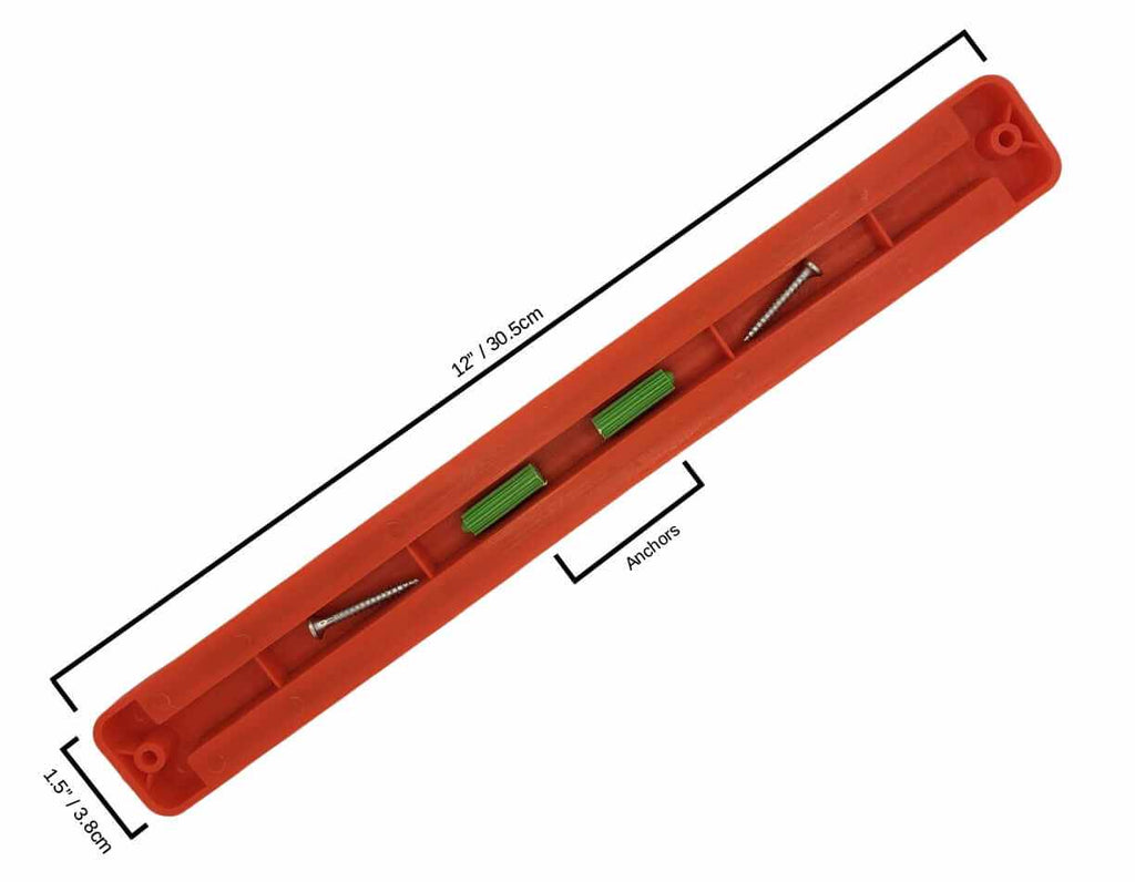 Kitchen Knife Set Kit | Red Handles | Red Magnetic Rack & sharpener